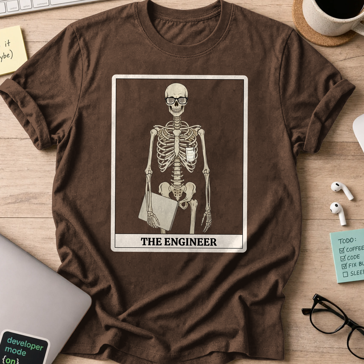 skeleton engineer shirt - Dark Chocolate
