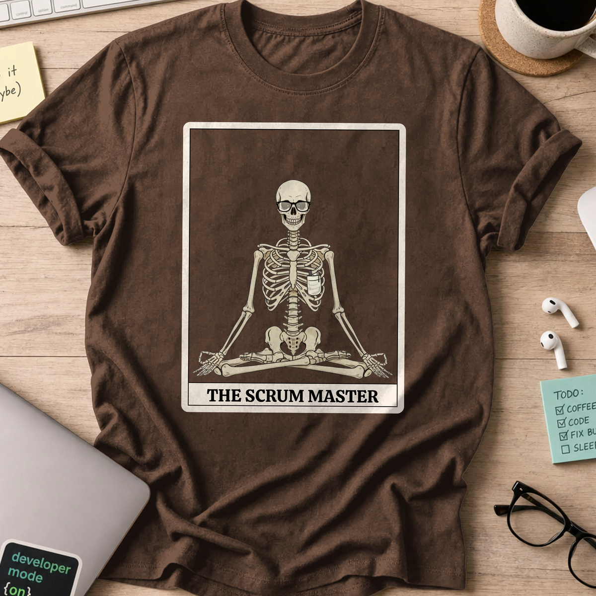 skeleton scrum master shirt - Dark Chocolate