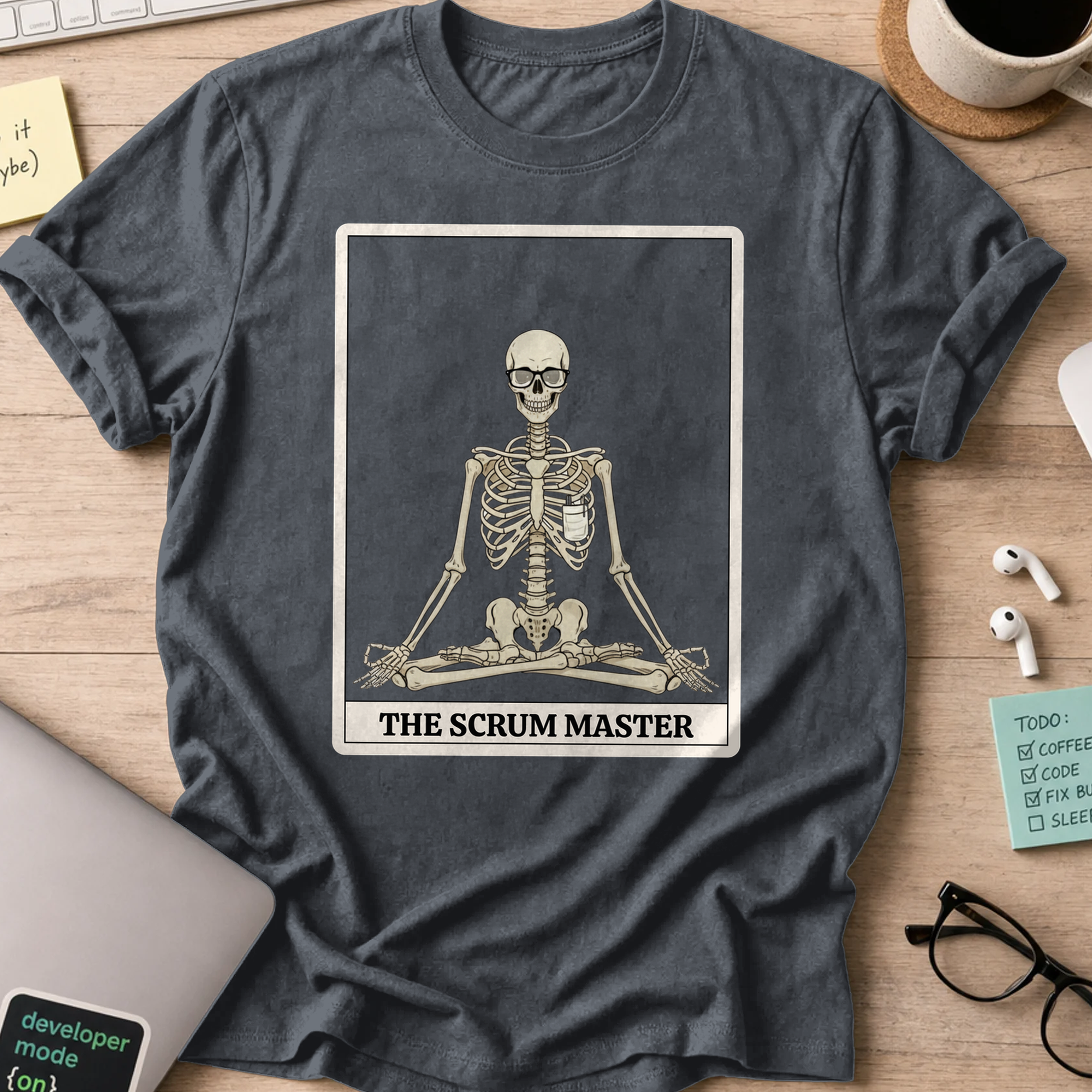 skeleton scrum master shirt - Dark Heather