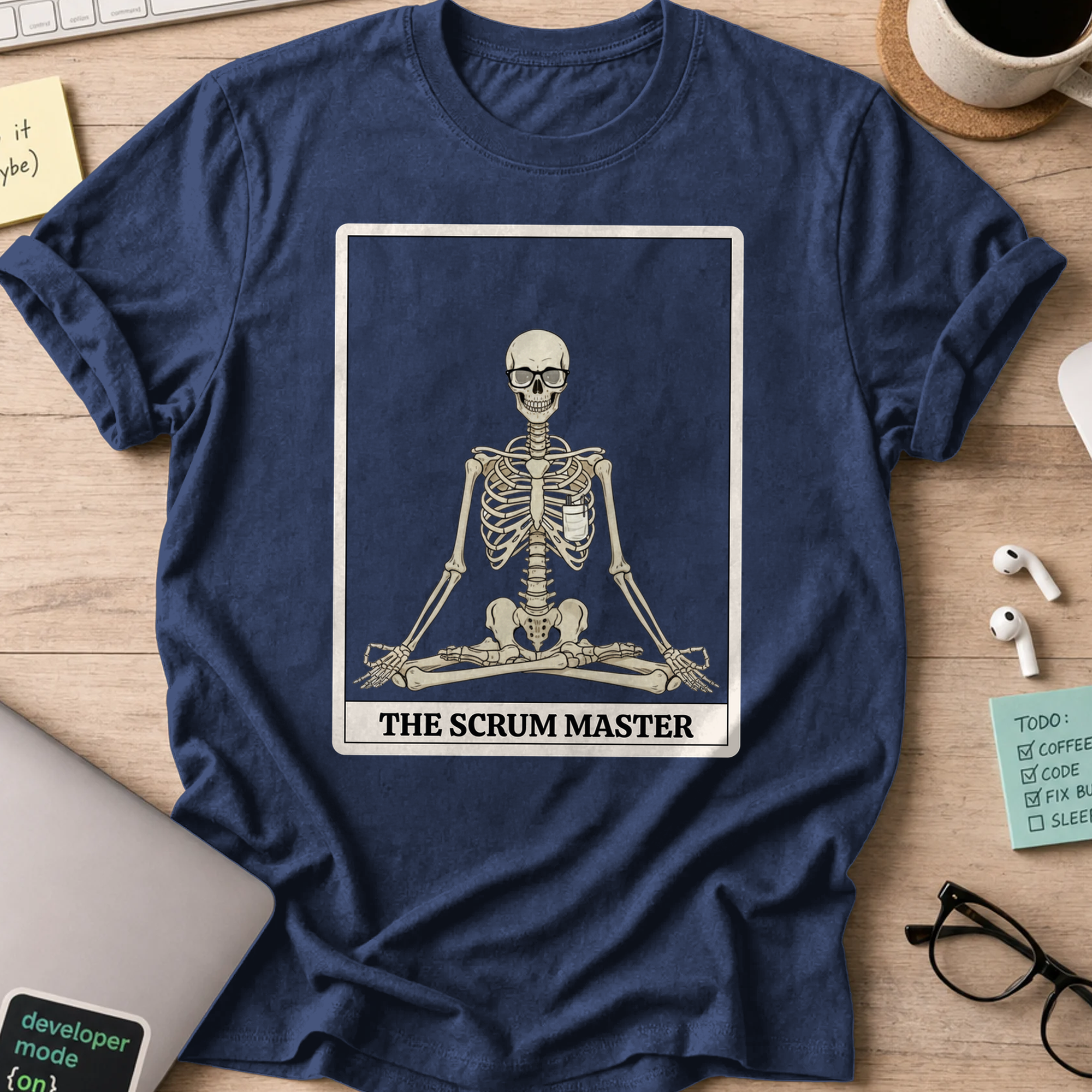skeleton scrum master shirt - Navy