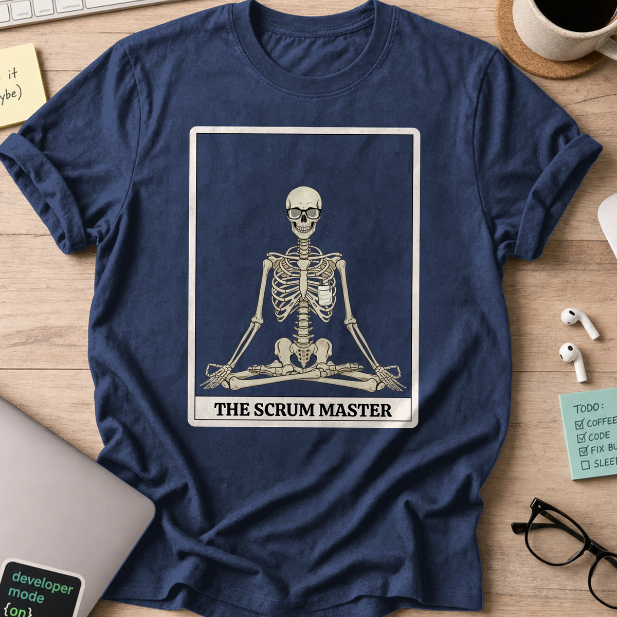 skeleton scrum master shirt - Navy