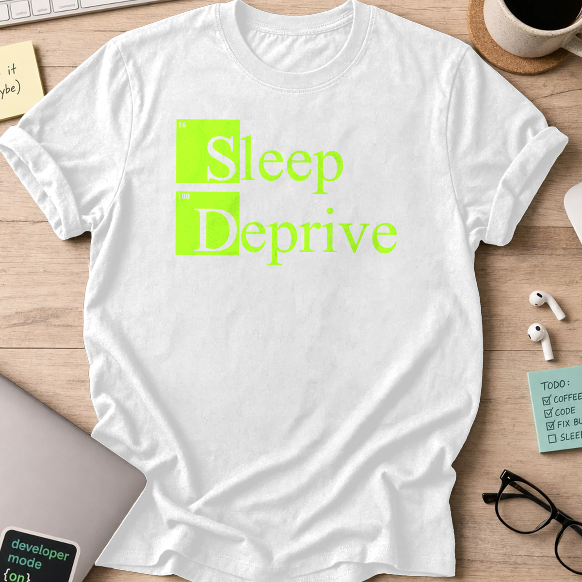 sleep deprive shirt - White