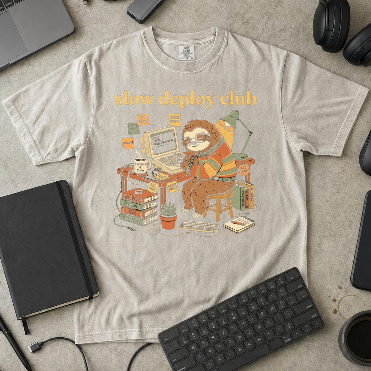 Slow Deploy Club Premium Shirt — ivory Premium Shirt mock-up
