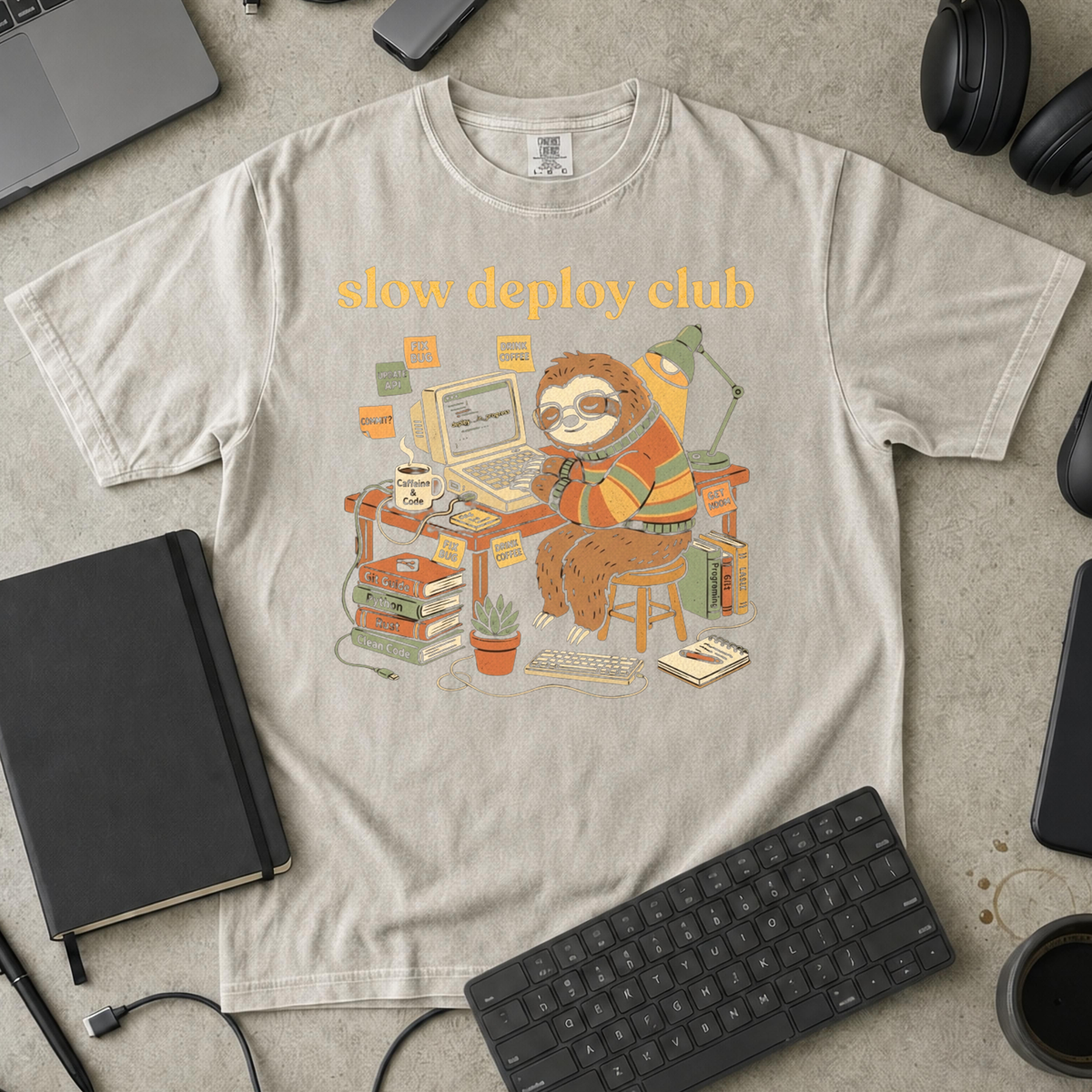 Slow Deploy Club Premium Shirt — ivory Premium Shirt mock-up