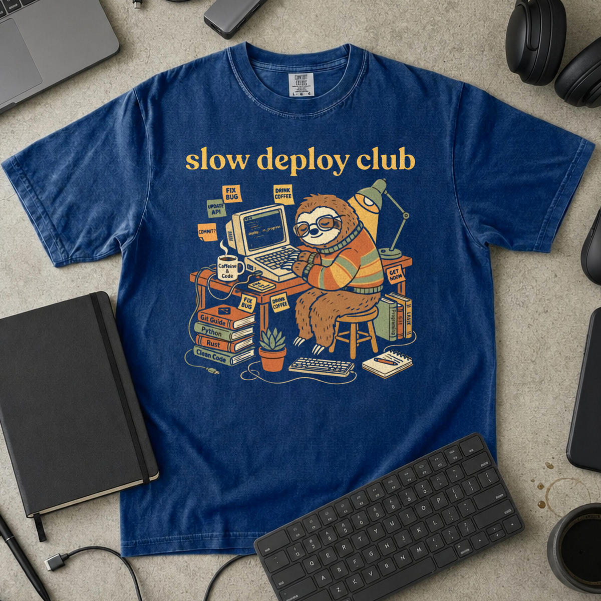 Slow Deploy Club Premium Shirt — true navy Premium Shirt mock-up