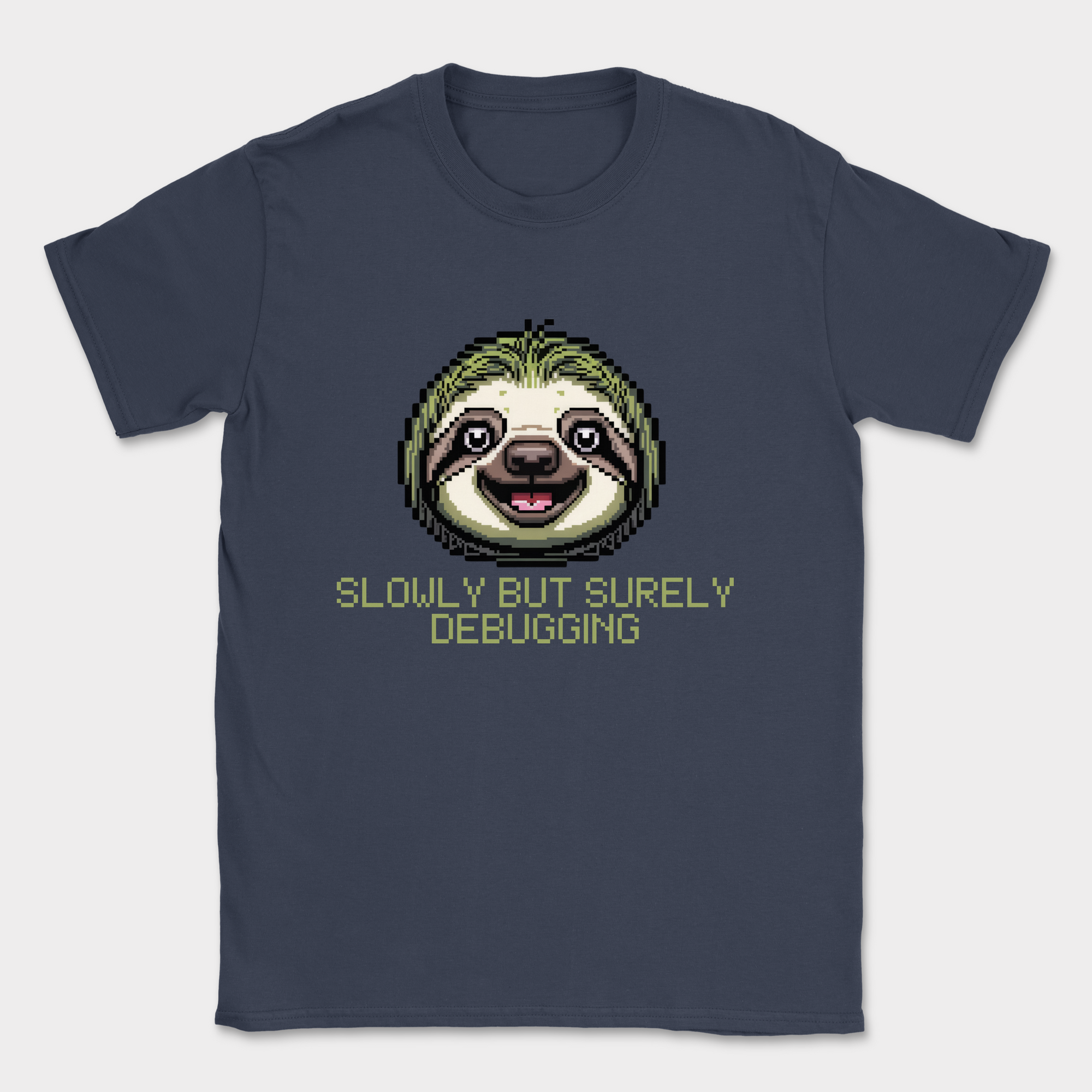 Slowly but surely debugging shirt — Navy