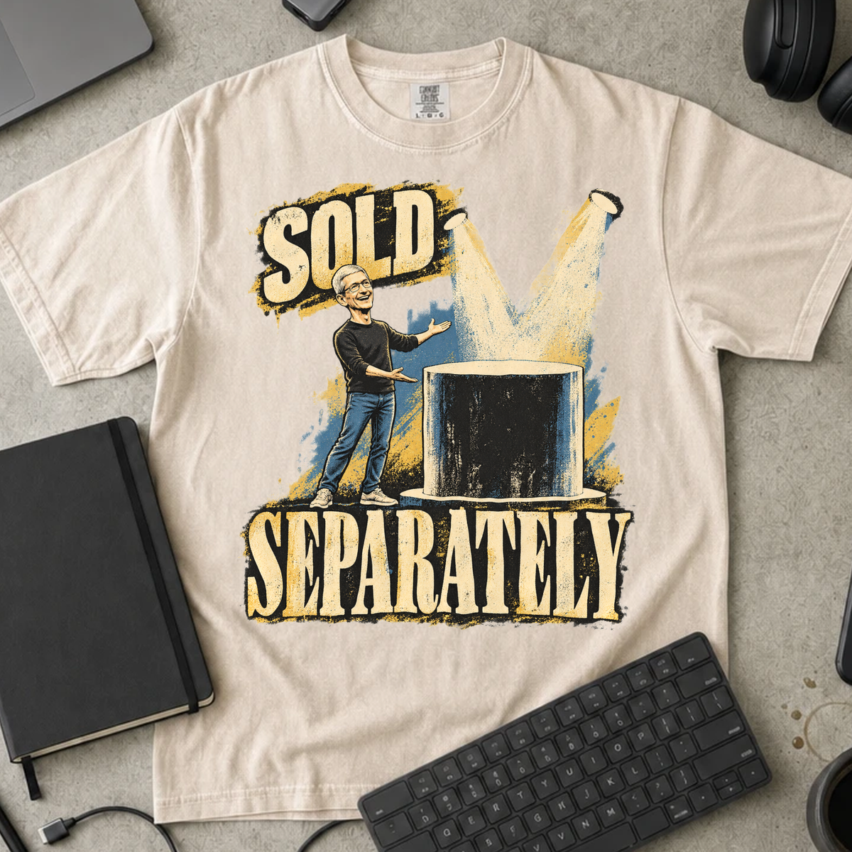 Sold Separately Shirt — Ivory Comfort Colors 1717 flat lay