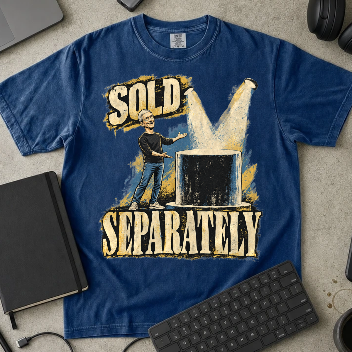 Sold Separately Shirt — True Navy Comfort Colors 1717 flat lay