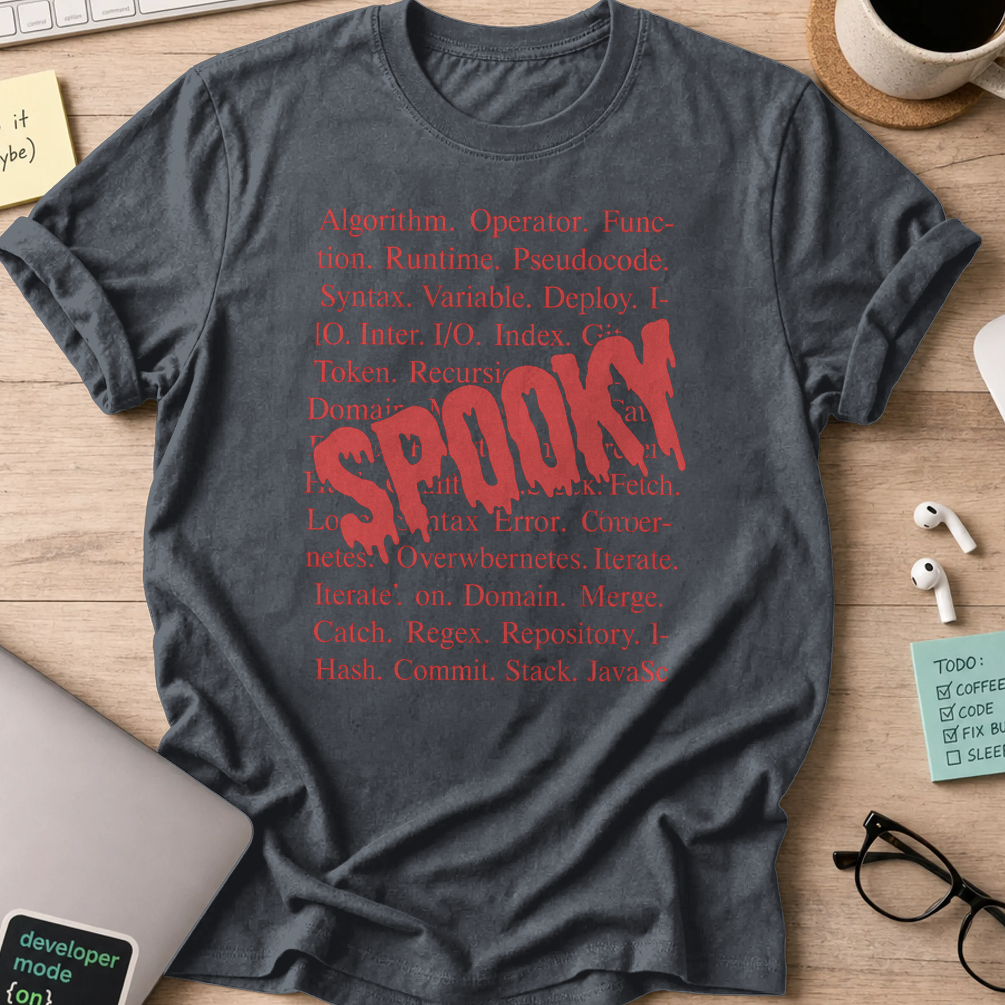 spooky code shirt - Dark Heather