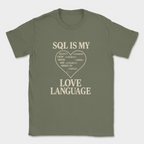 sql is my love language shirt — Military Green
