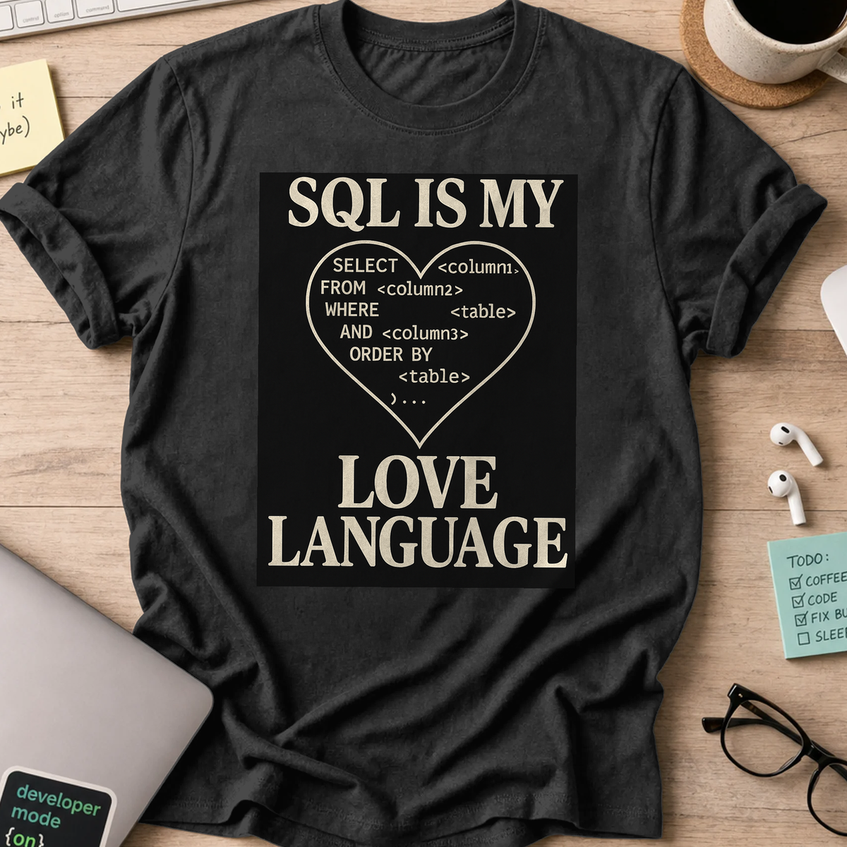 sql is my love language shirt - Black
