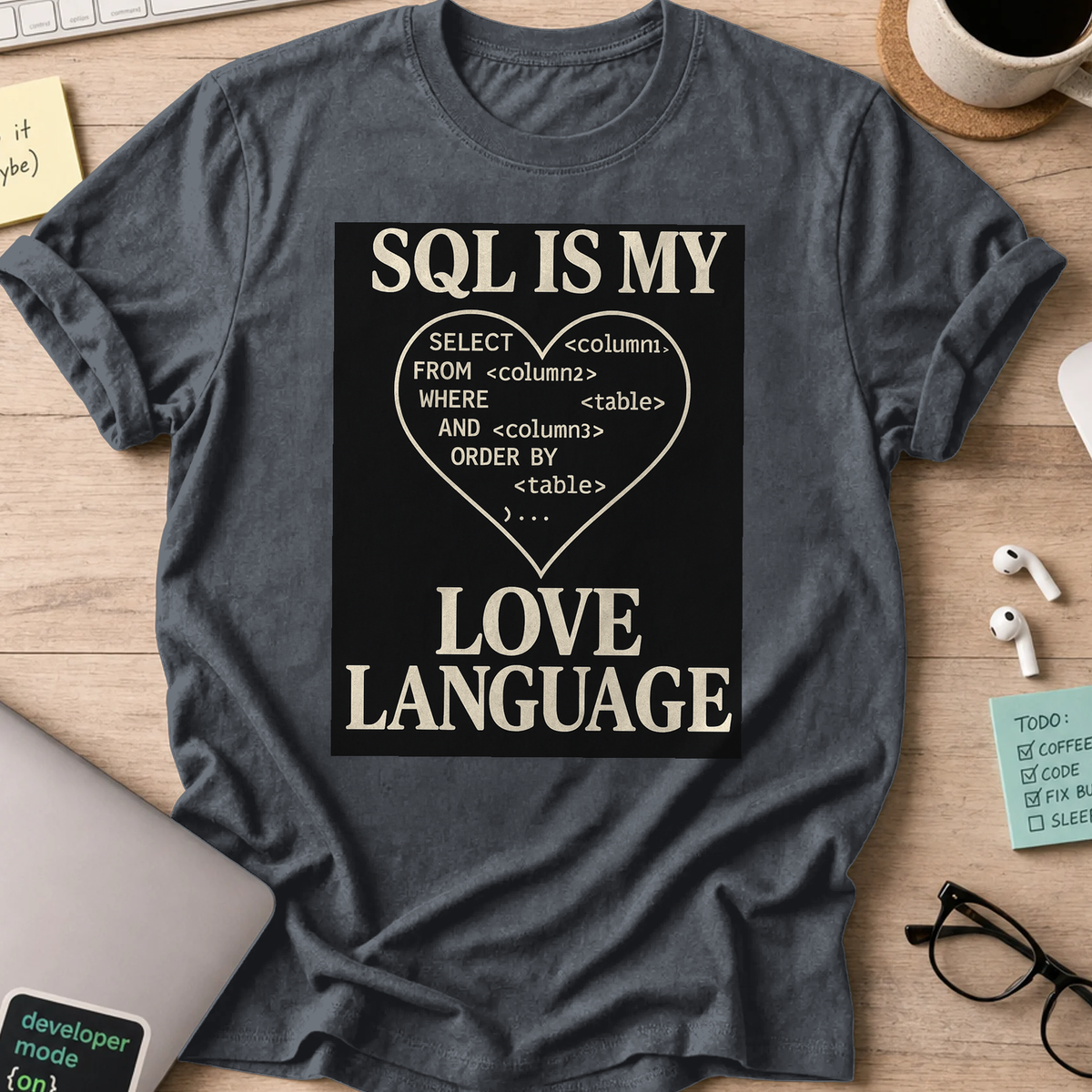 sql is my love language shirt - Dark Heather
