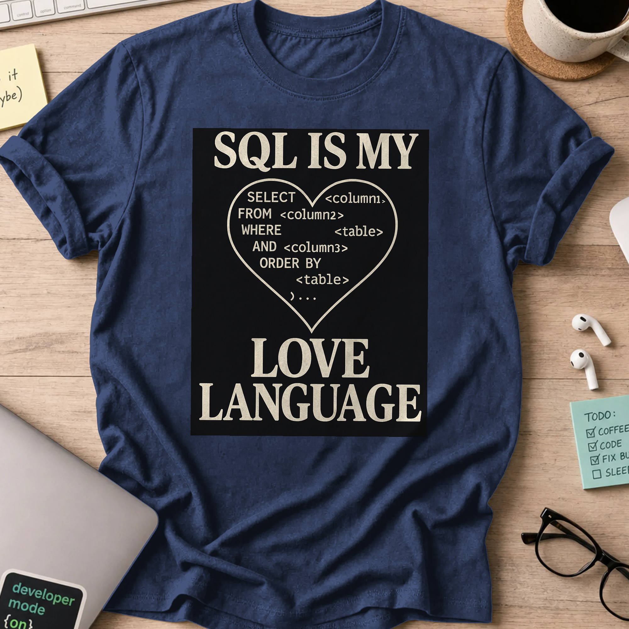 sql is my love language shirt - Navy