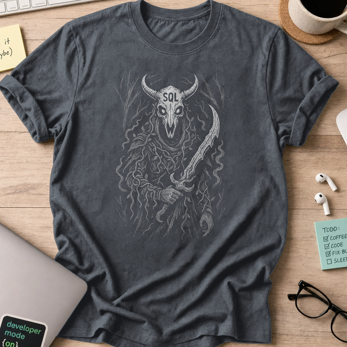 sql knight shirt - Dark Heather