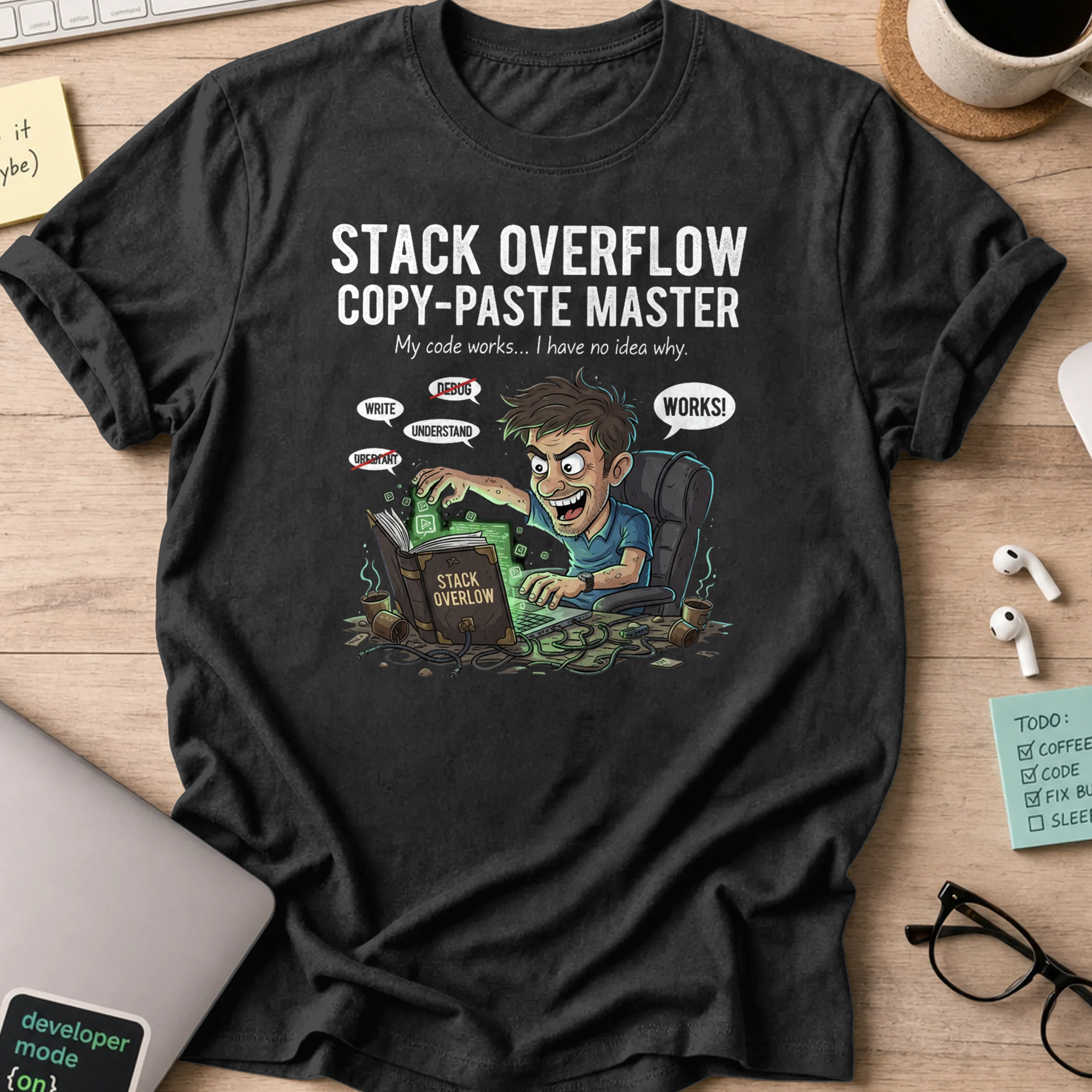 stack overflow copypaste master shirt - Black