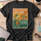 stack overflow lifeline shirt - Black