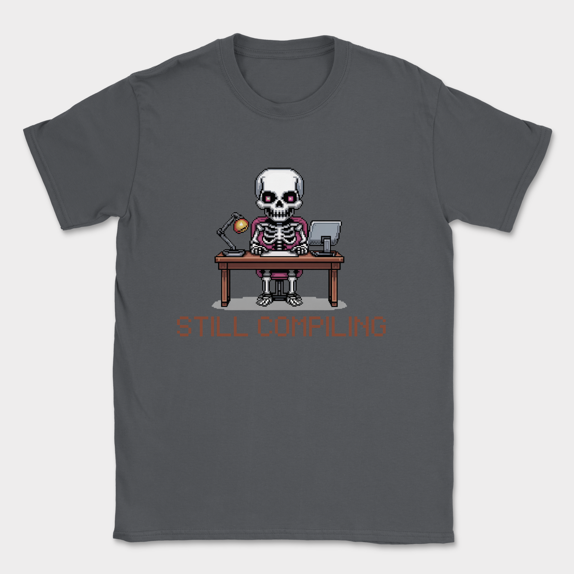 still compiling skeleton shirt — Dark Heather Grey