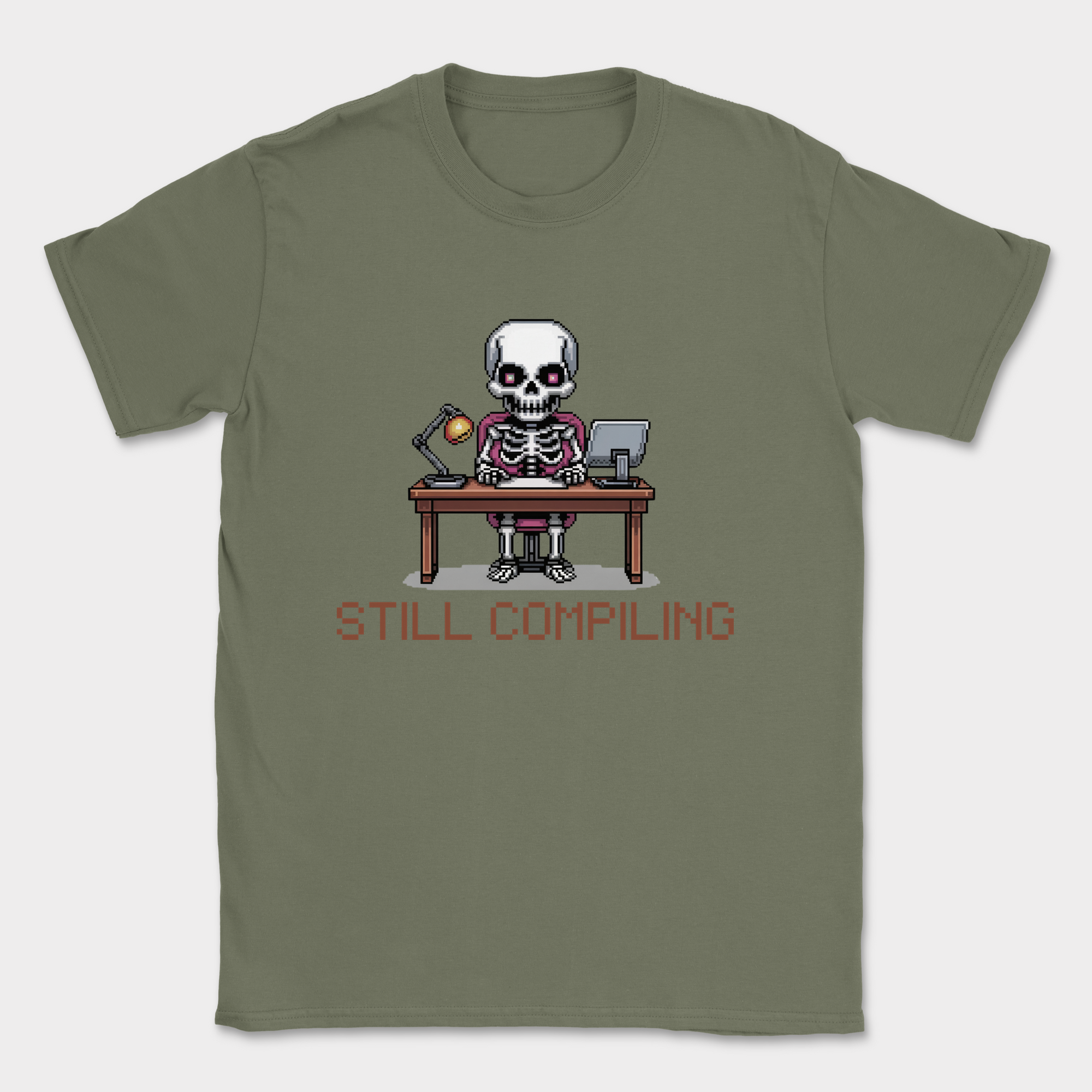 still compiling skeleton shirt — Military Green