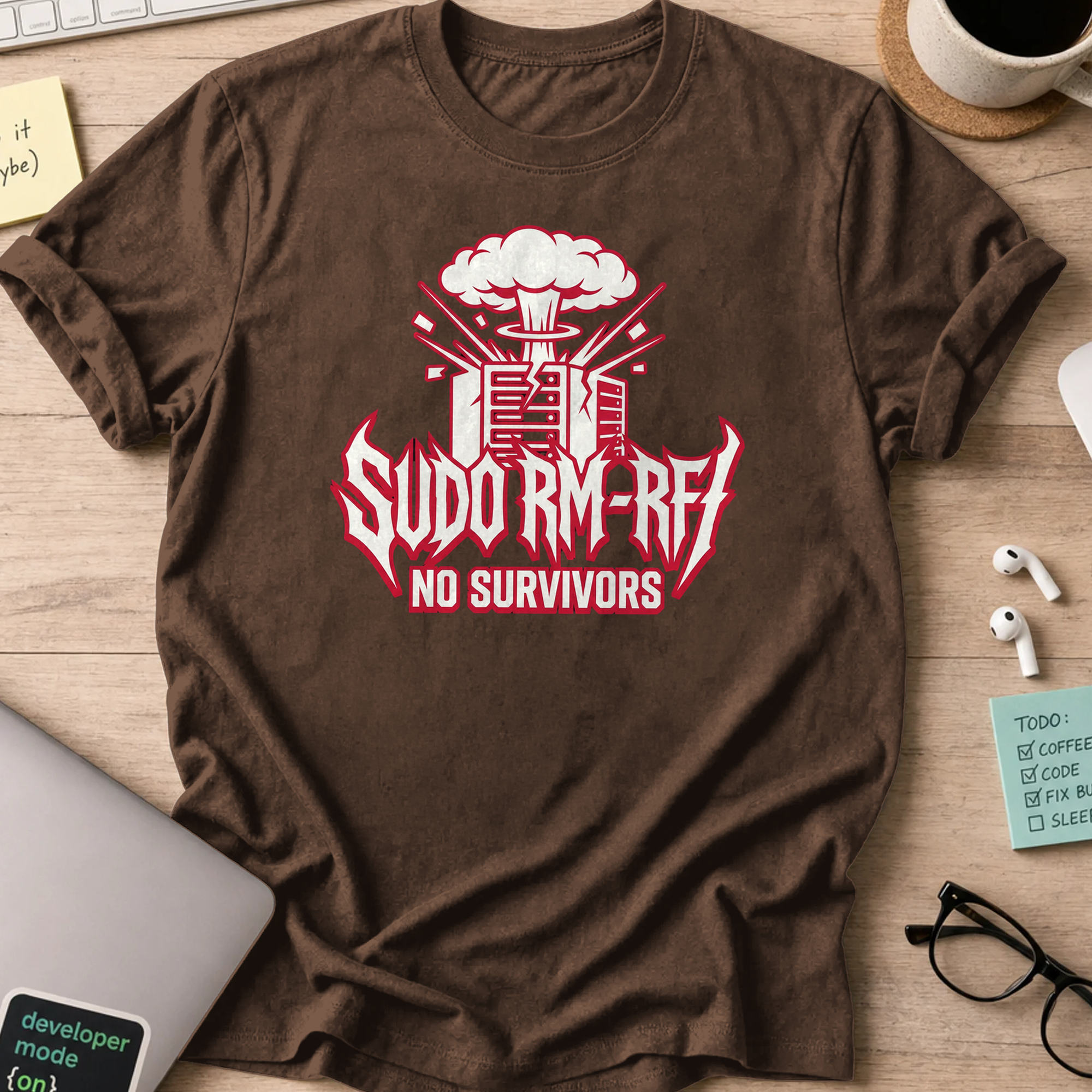sudo rm rf shirt - Dark Chocolate