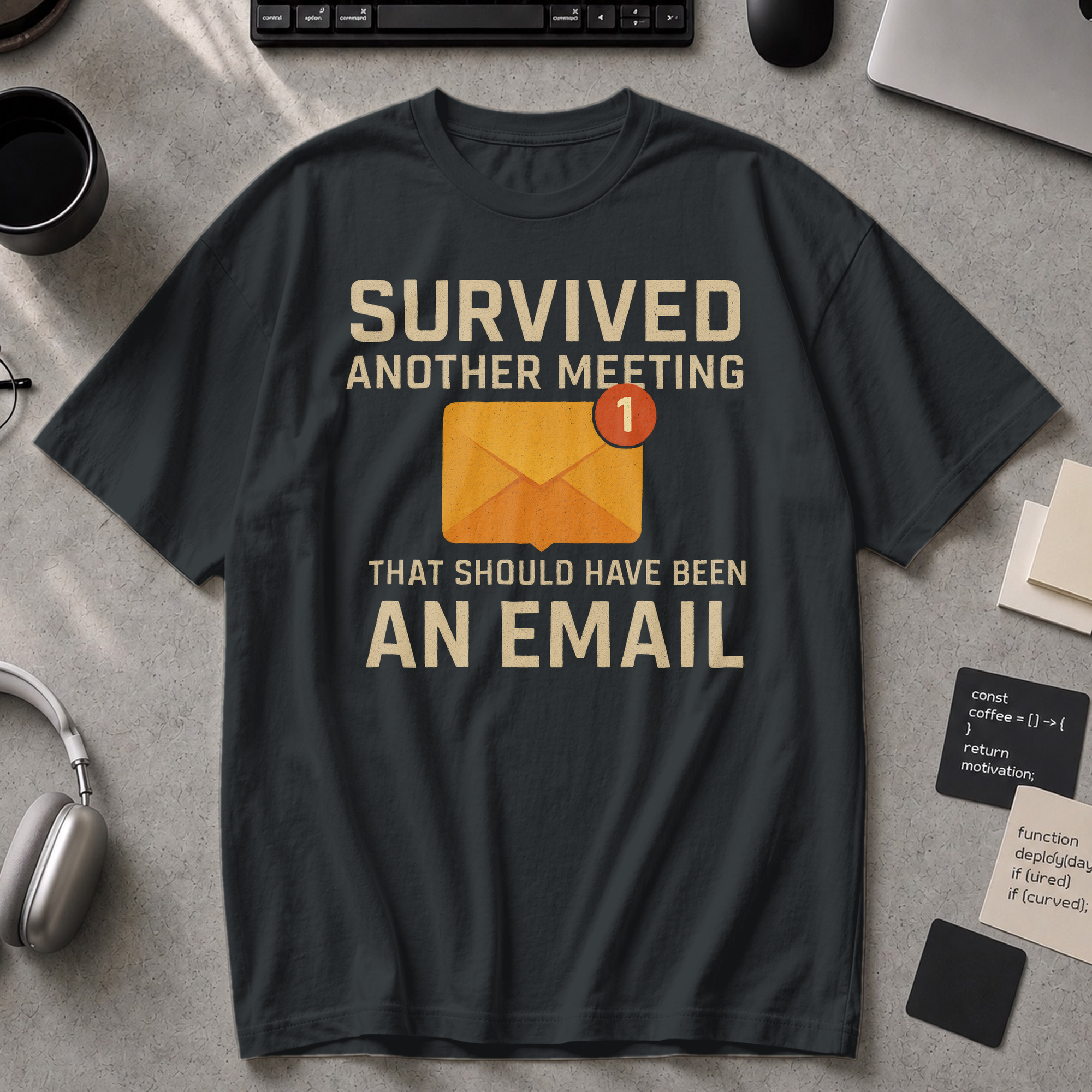 survived another meeting Premium Shirt - Black