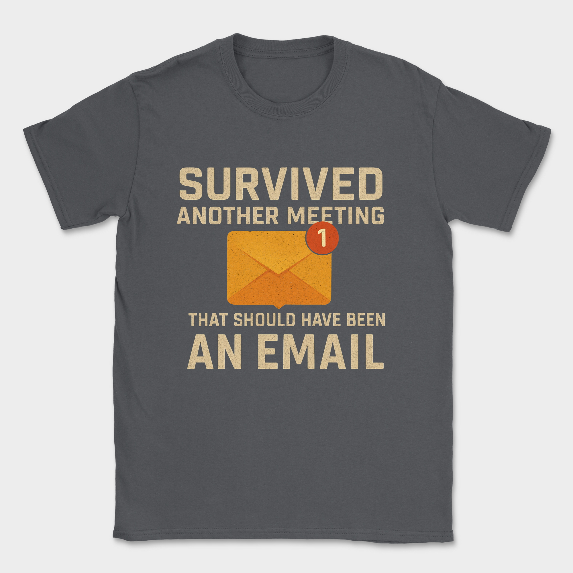 survived another meeting shirt — Dark Heather Grey