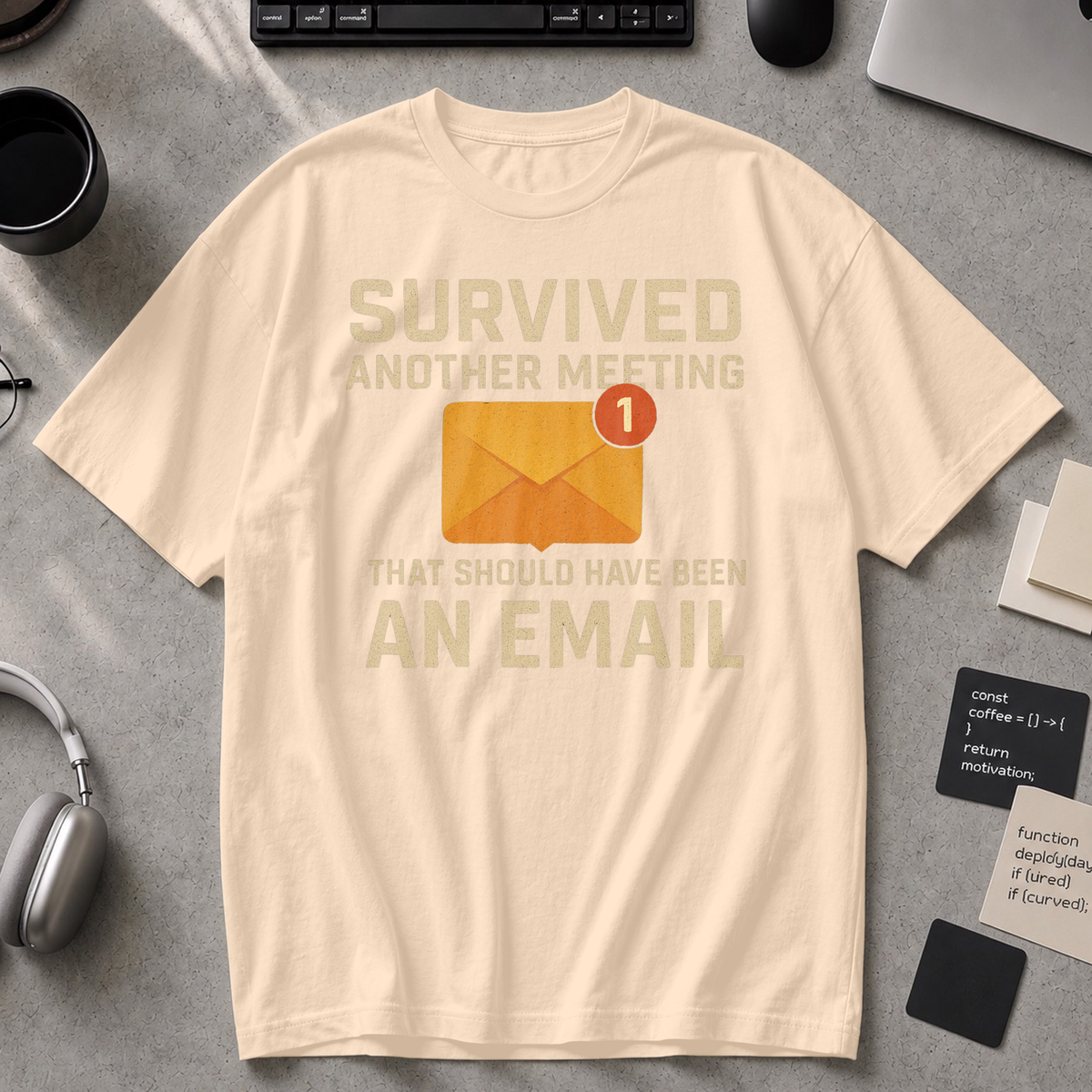 survived another meeting Premium Shirt - Ivory