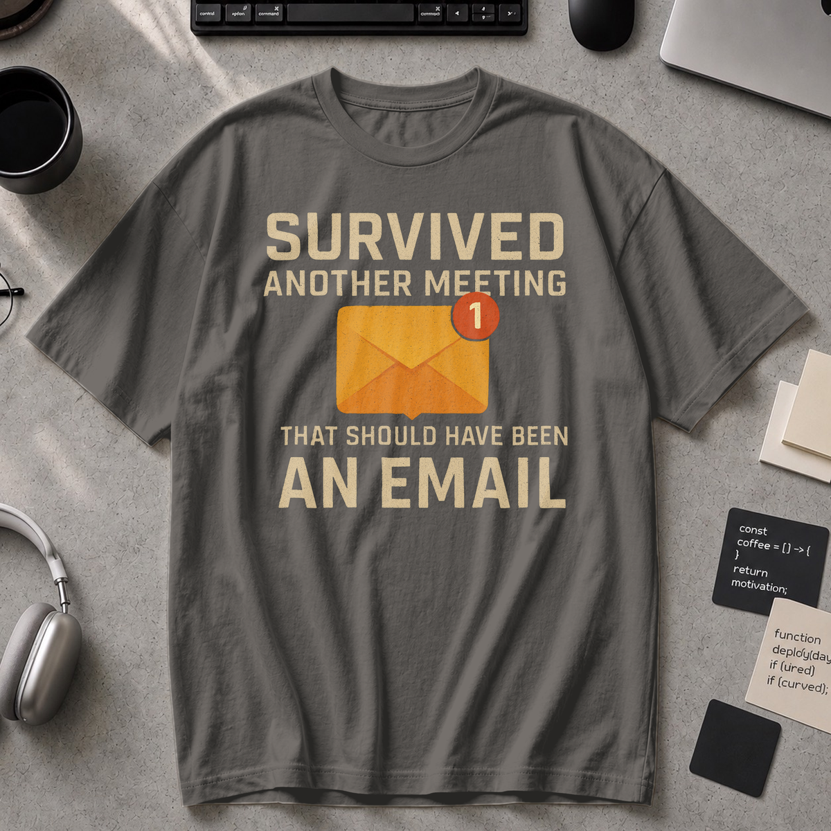 survived another meeting Premium Shirt - Pepper