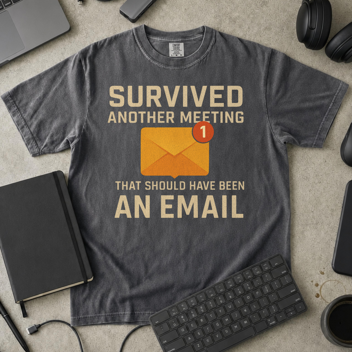 survived another meeting Premium Shirt — pepper Premium Shirt mock-up