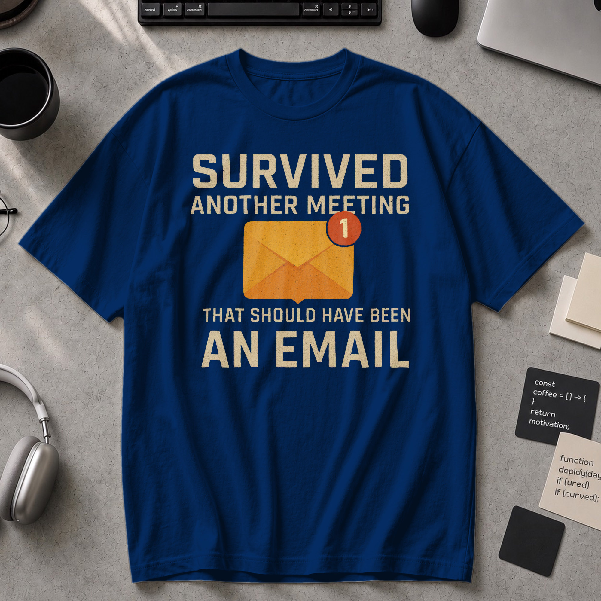 survived another meeting Premium Shirt - True Navy