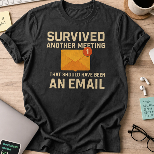 survived another meeting shirt - Black
