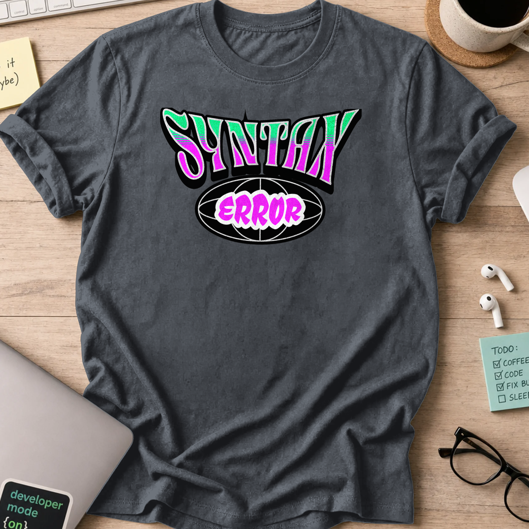 syntax error street style shirt - Dark Heather