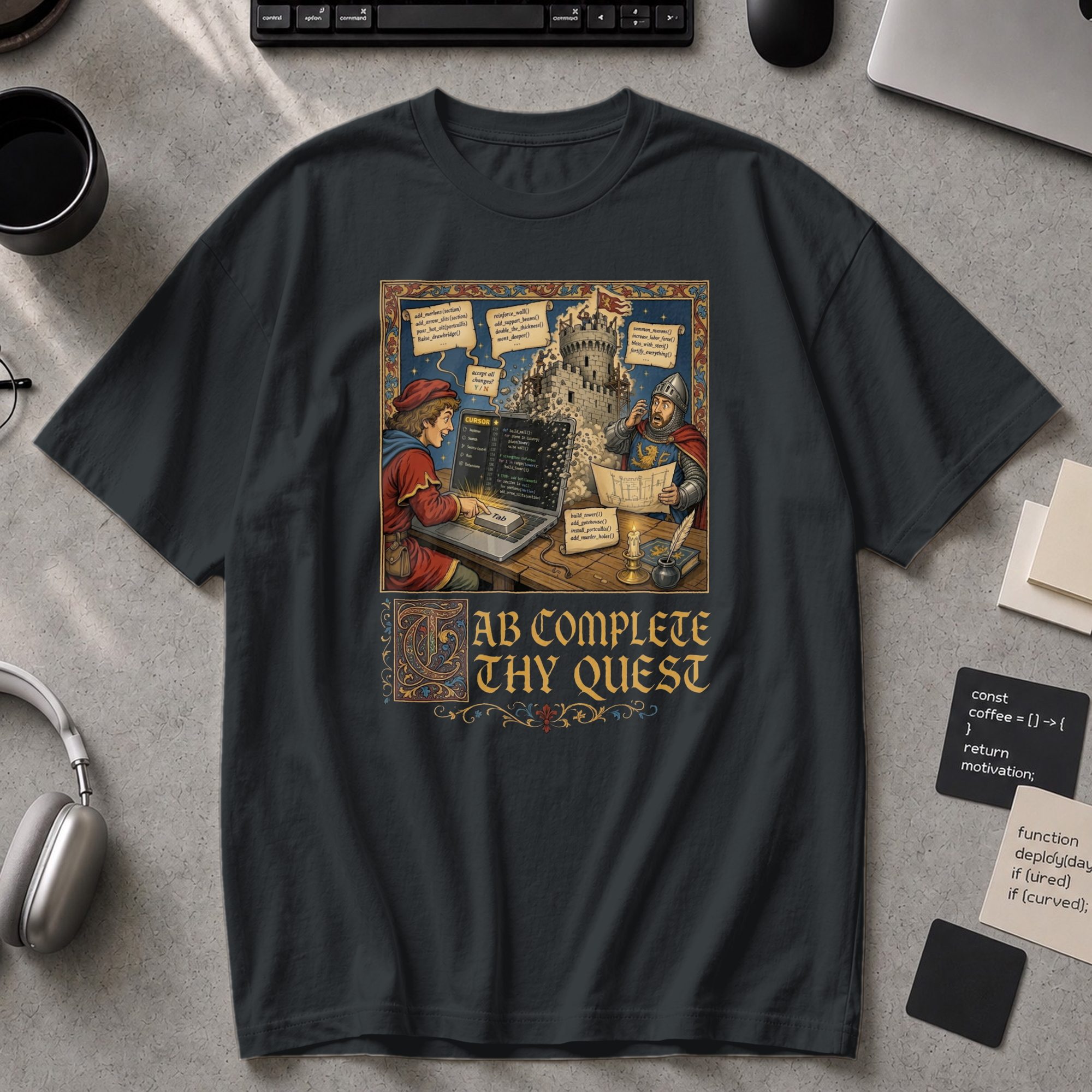 Tab Complete Thy Quest Premium Shirt - Black