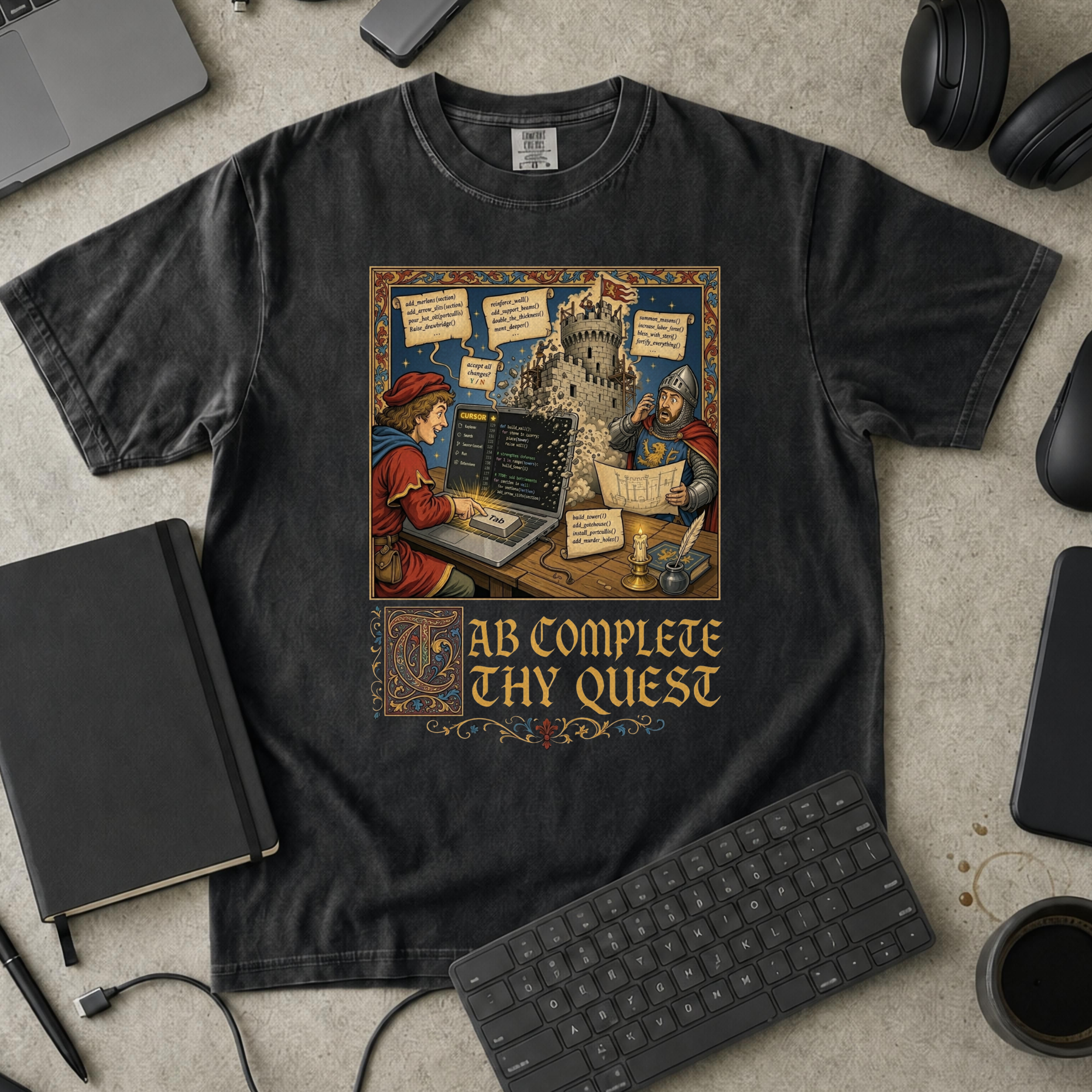 Tab Complete Thy Quest Premium Shirt — black Premium Shirt mock-up