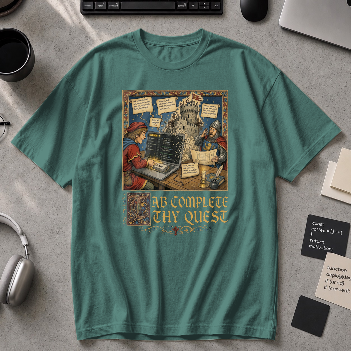 Tab Complete Thy Quest Premium Shirt - Blue Spruce