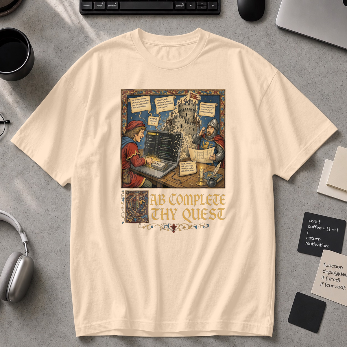 Tab Complete Thy Quest Premium Shirt - Ivory