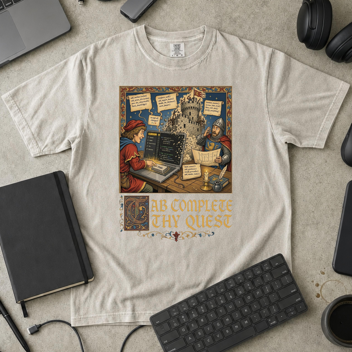 Tab Complete Thy Quest Premium Shirt — ivory Premium Shirt mock-up