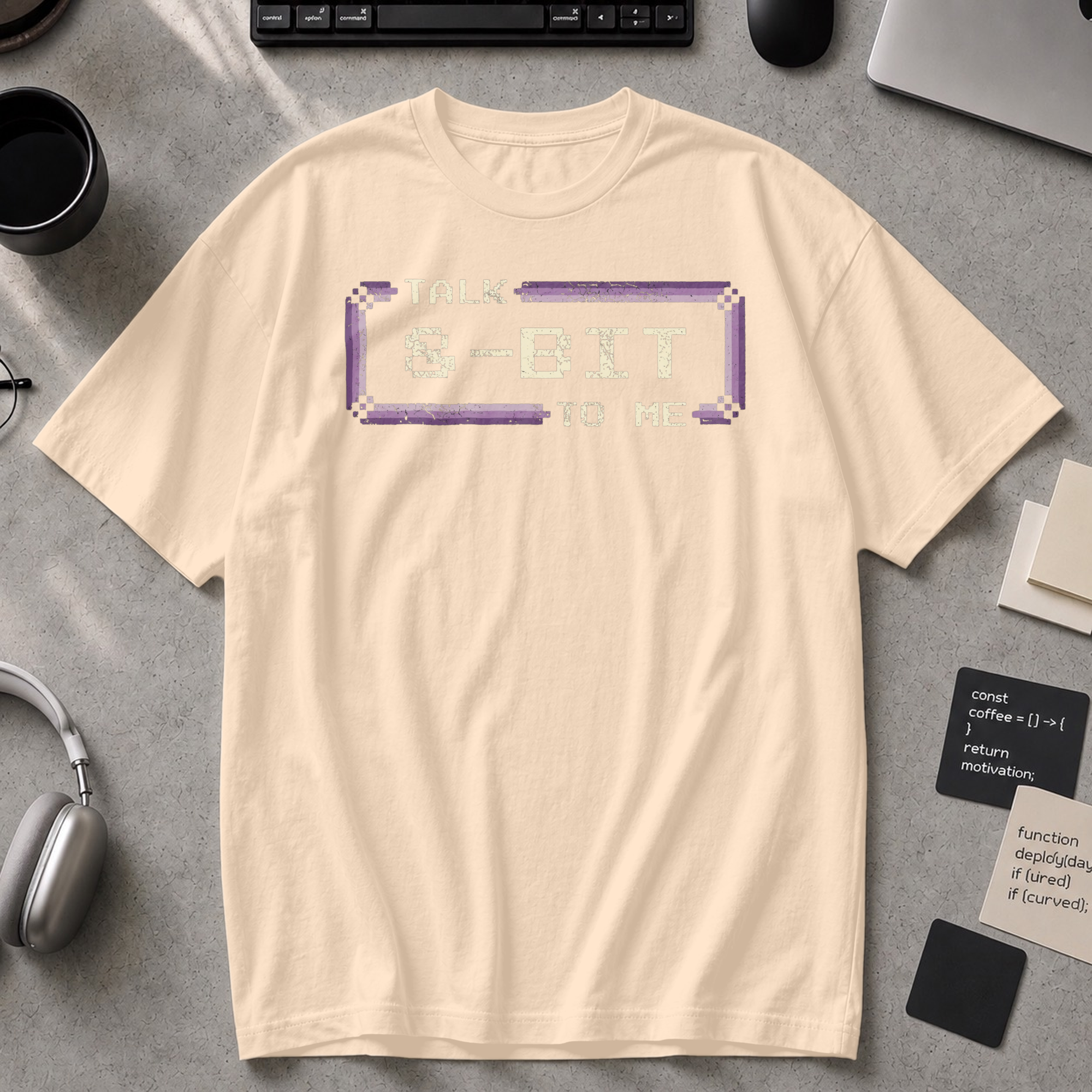 Talk 8 Bit To Me Premium Shirt - Ivory