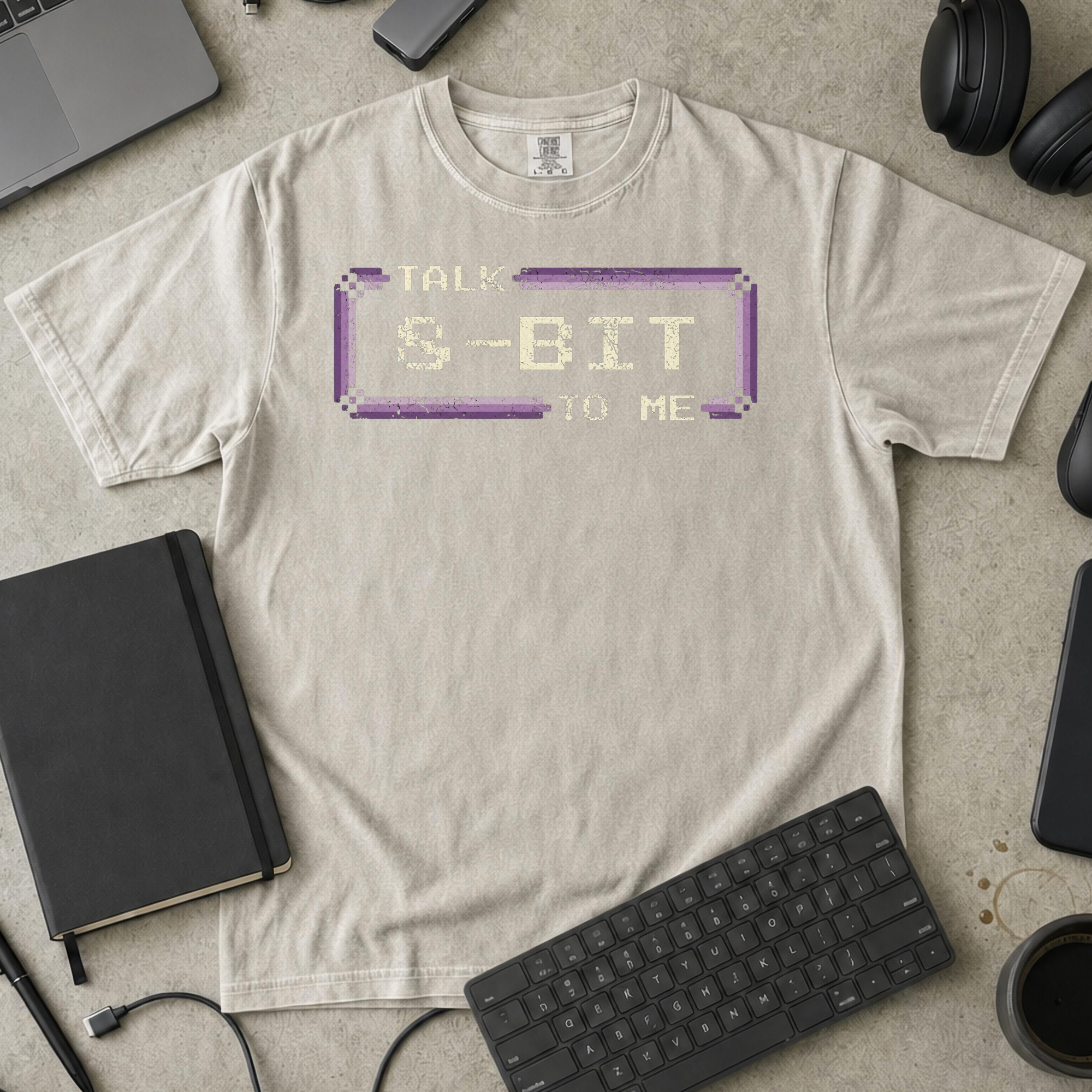 Talk 8 Bit To Me Premium Shirt — ivory Premium Shirt mock-up