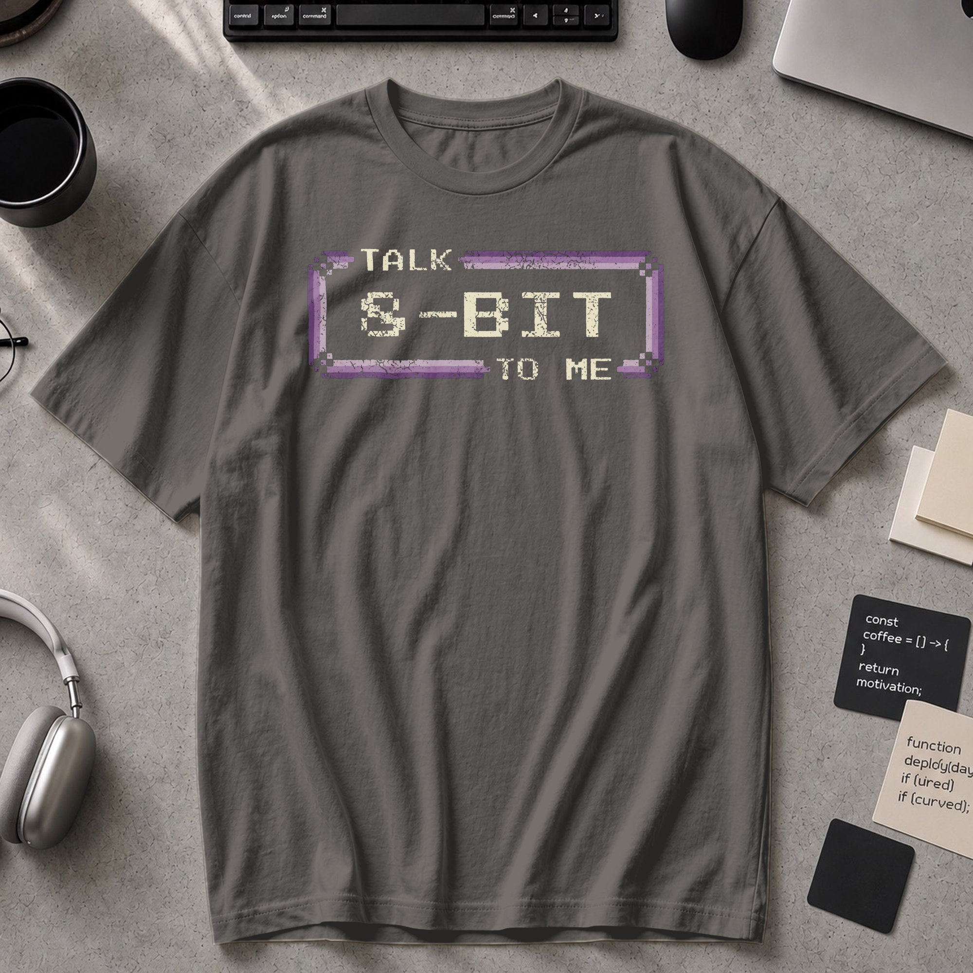 Talk 8 Bit To Me Premium Shirt - Pepper