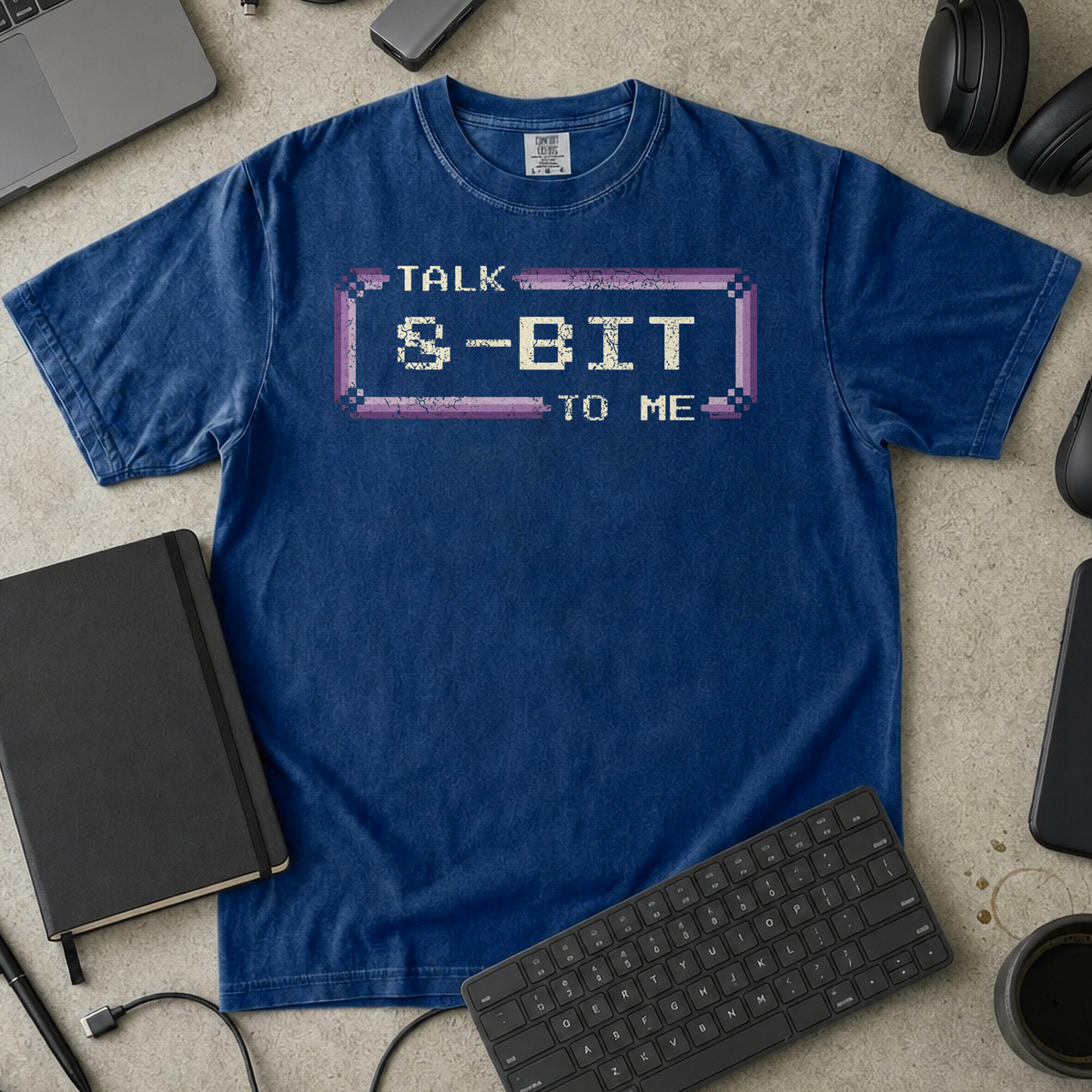 Talk 8 Bit To Me Premium Shirt — true navy Premium Shirt mock-up