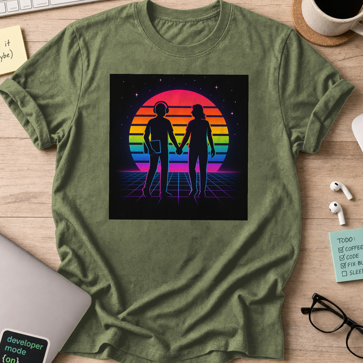 tech nerd lovers shirt - Military Green