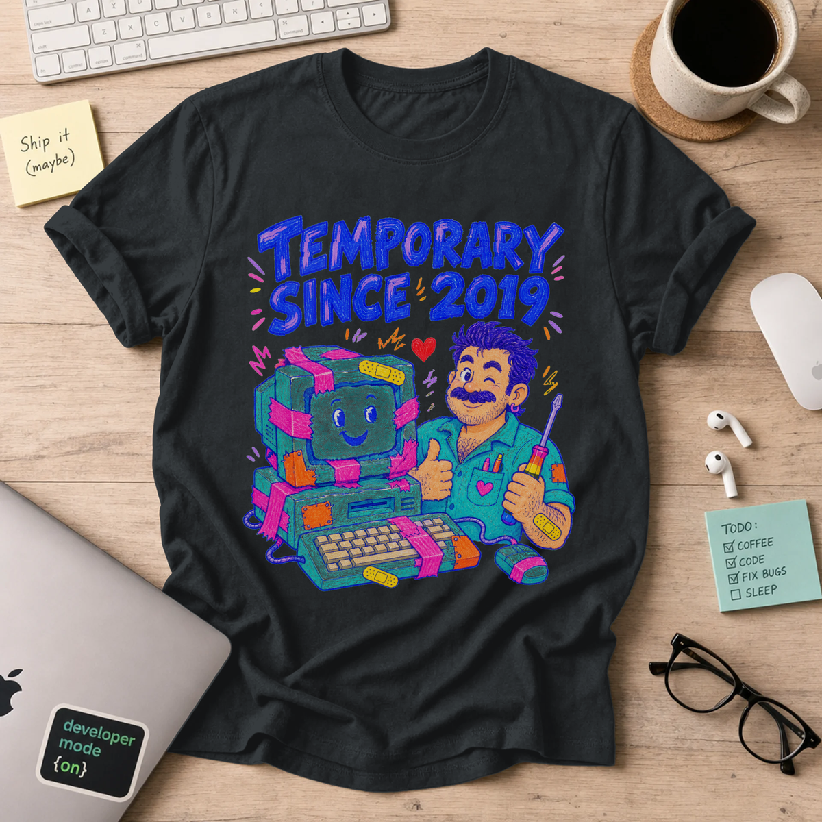 Temporary Since 2019 Shirt — Black