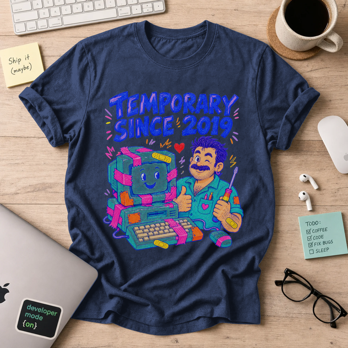 Temporary Since 2019 Shirt — Navy