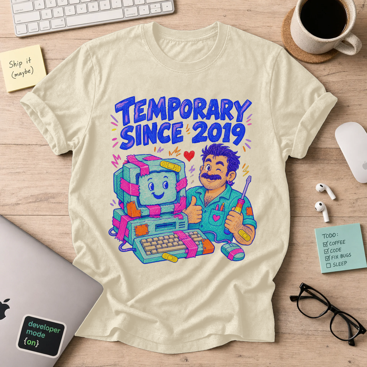 Temporary Since 2019 Shirt — Natural