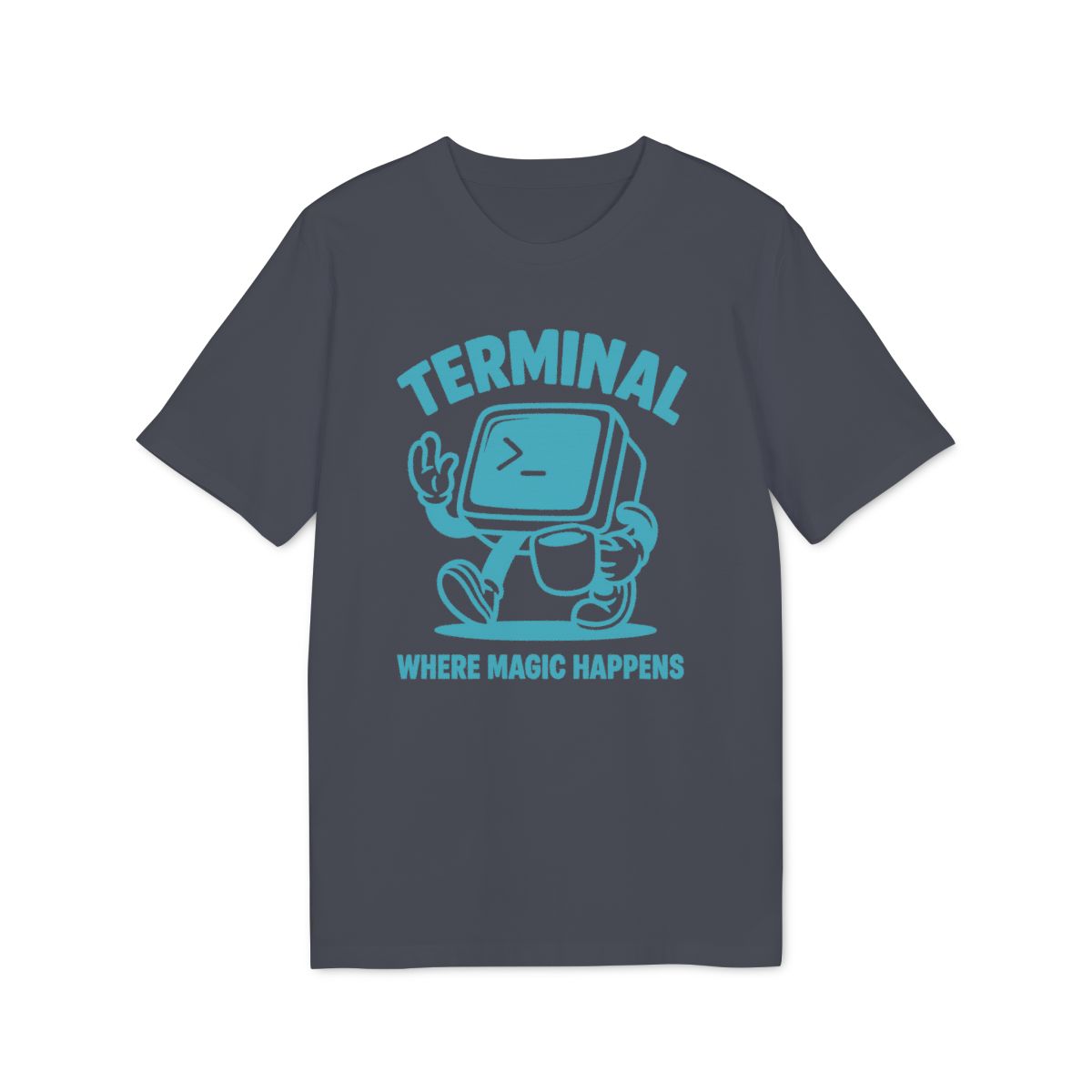 Terminal Where Magic Happens Shirt — India Ink Grey — EU Creator 2.0 front mockup