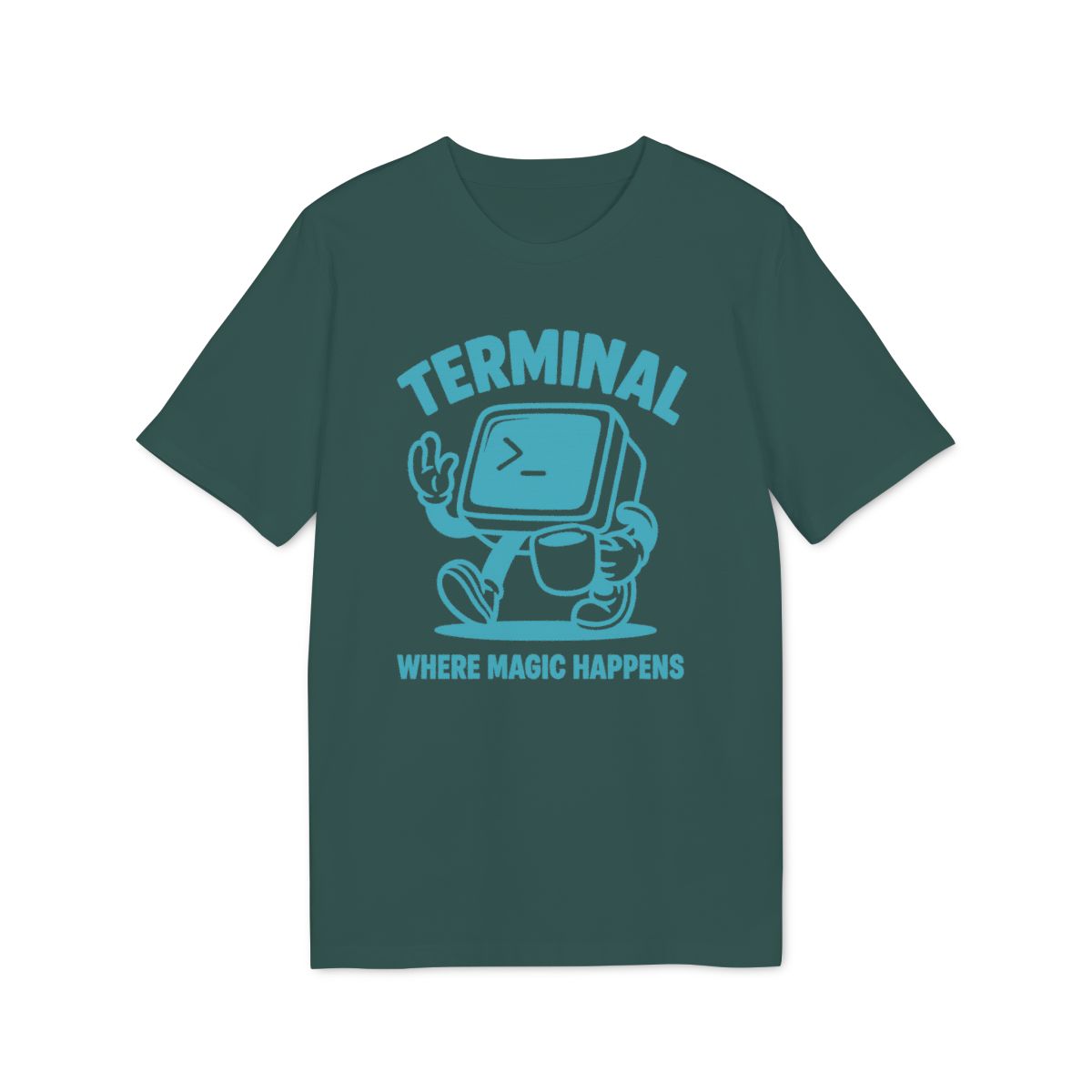 Terminal Where Magic Happens Shirt — Glazed Green — EU Creator 2.0 front mockup