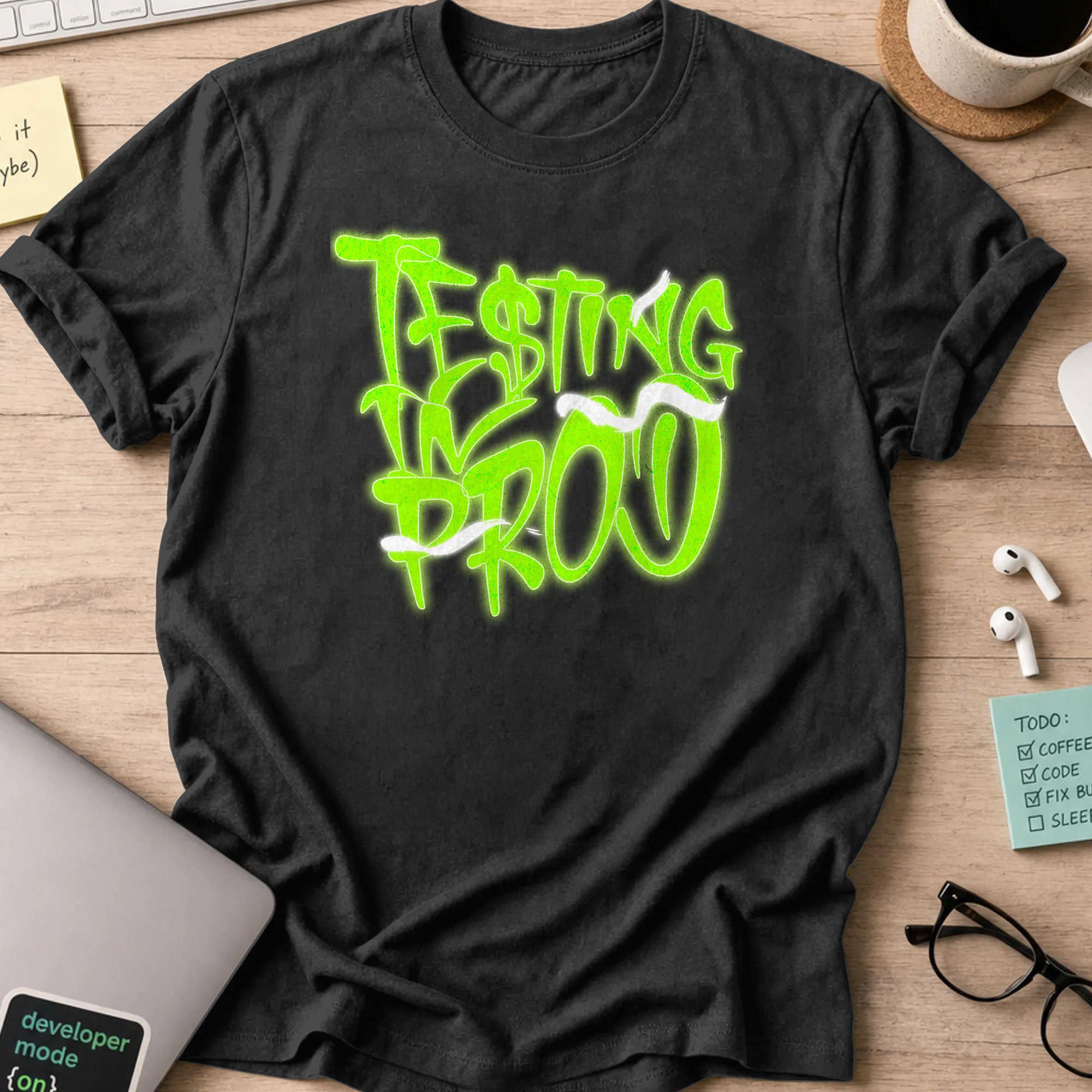 testing in prod street neon shirt - Black