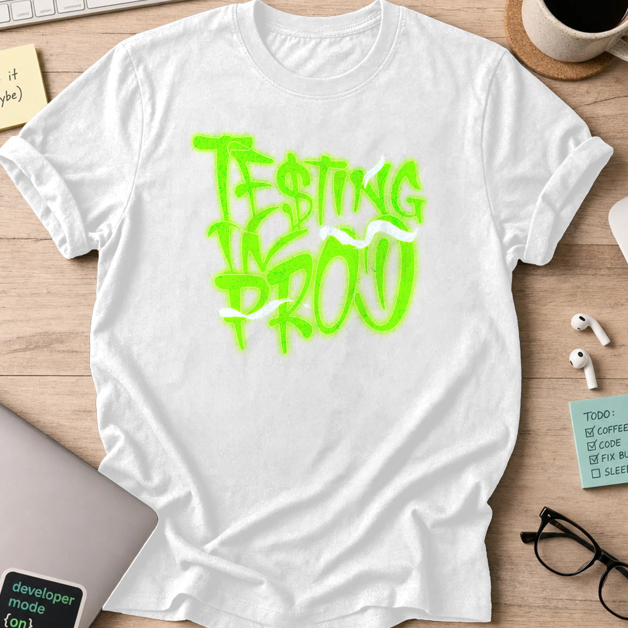 testing in prod street neon shirt - White