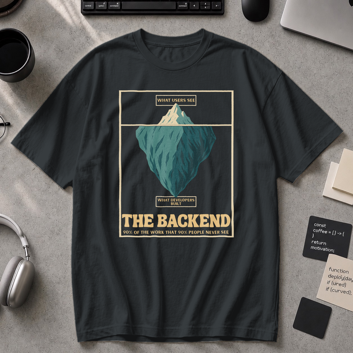 the backend iceberg Premium Shirt - Black