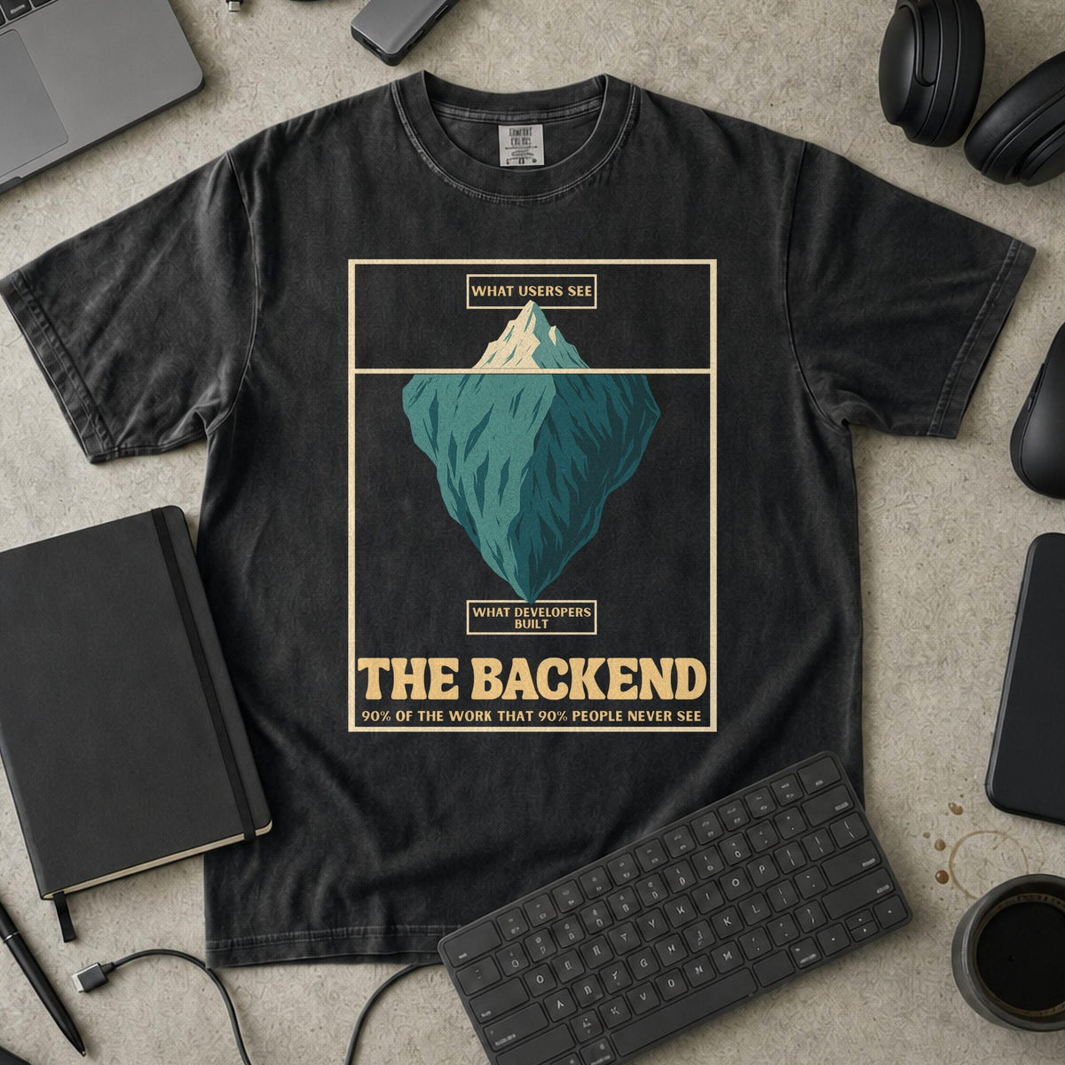 the backend iceberg Premium Shirt — black Premium Shirt mock-up